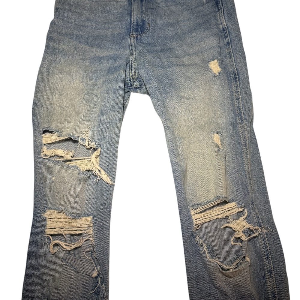 Hollister Blue Relaxed Jeans with Distressed Details